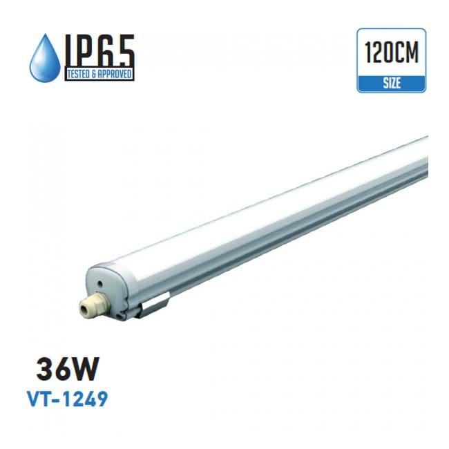 Plafoniera led 120 cm 36W per esterno IP65 impermeabile lampada V TAC VT-1249 6285/6284