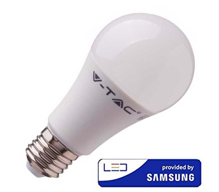 LAMPADINE LED E27 A58 9W SMD SAMSUNG BULBO LUCE FREDDA 6400K V-TAC VT-210 230