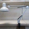 Lampada da tavolo a pinza morsetto portalampada E27 pieghevole bianca