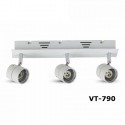 Portafaretti GU10 triplo da incasso orientabile 360° per 3 lampade V TAC VT-790 3619