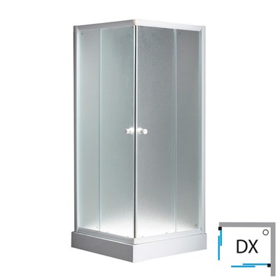 Box doccia 70x90 bianco angolare cristallo trasparente 5 mm scorrevole destro H 195