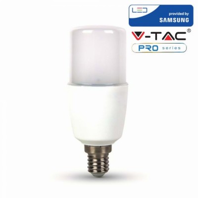LAMPADINE LED E14 T37 8W SMD SAMSUNG TUBOLARE LUCE CALDA 3000K V-TAC VT-248 267