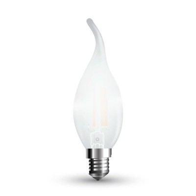Lampadine led dimmerabile E14 4W vetro satinato bianco filamento candela fiamma V Tac VT-2056D 7177