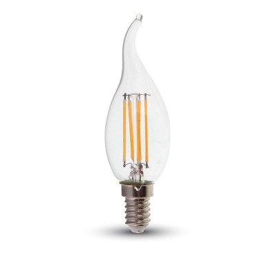 Lampadine led filamento candela vetro E14 4W fiamma V Tac VT-1997 4302 4429 4430