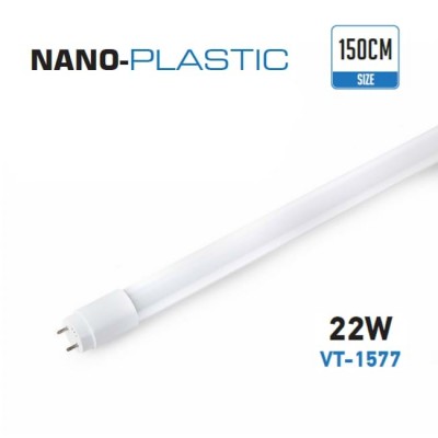 Tubo led neon 150 cm 22W G13 T8 nano plastica V Tac VT-1577 6265/6309/6310