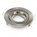 Portafaretto rotondo orientabile per lampadine GU10 GU5.3 alluminio colore nichel satinato V Tac VT-775 3646