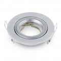Portafaretto rotondo orientabile per lampadine GU10 GU5.3 alluminio grigio satinato V Tac VT-775 3647
