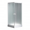 Box doccia bianco angolare cristallo trasparente 5 mm scorrevole quadrato 70x70 H 195