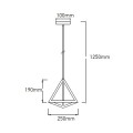 Lampadario pendente sospensione a piramide portalampada E27 metallo V Tac VT-7141 3831/3832