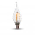 Lampadine filamento led E14 4W vetro candela twist torciglione fiamma V Tac VT-1995 214308 214431 214432