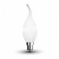Lampadine led vetro satinato E14 4W filamento frost candela fiamma V Tac VT-1937 4477 4478 4479