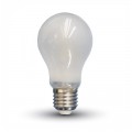 Lampadine led vetro satinato E27 6W A60 filamento bulbo frost V Tac VT-1935 44801 4482