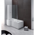 Vasca da bagno combinata 170X70 cm con telaio e cabina box doccia incasso acrilico Aqualife Duo